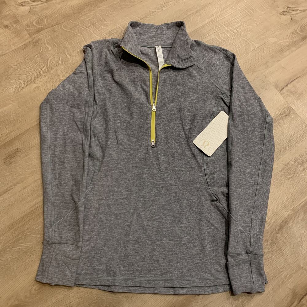 NWT Lululemon Race Your Pace 1/2 Half Zip Heathered Slate Women's Size 12 NEW